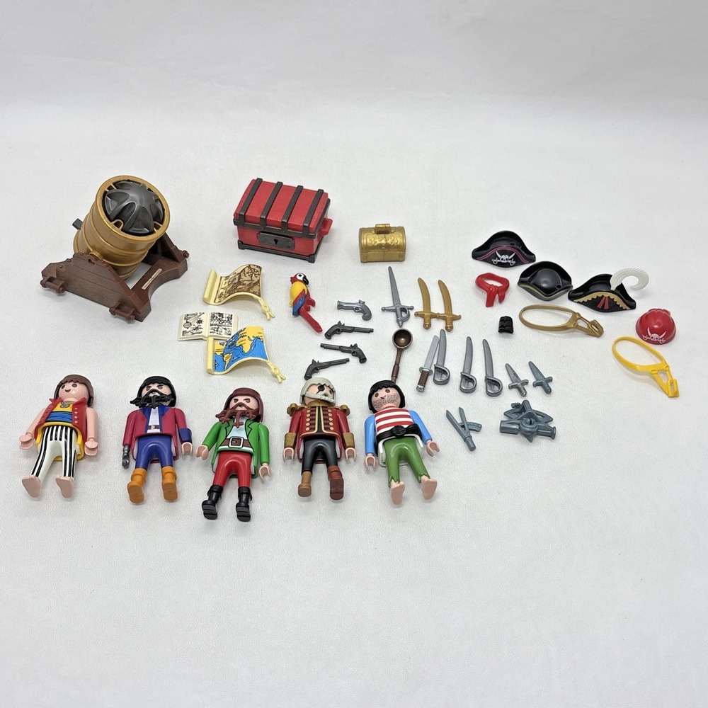 Playmobil Pirates Accessories Lot Mixed‎ Loose Pieces Swords Cannon 5 Figures